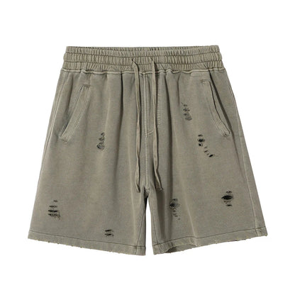 Distress Washed Sweats Shorts