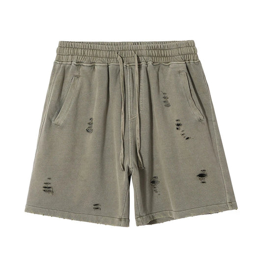 Distress Washed Sweats Shorts