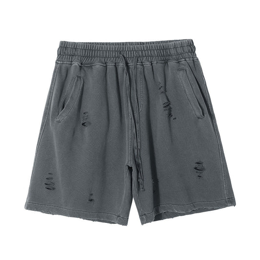 Distress Washed Sweats Shorts